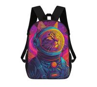 Sinyumoney Mochila Escolar Para Niños Waterfall Astronaut Space Bolsa De Escuela Impresa En 3D Para Niños, Estudiantes De Primaria Y Colegio, Astronaut Space Cat Animal, 17"
