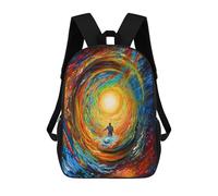Sinyumoney Mochila Escolar Para Niños Waterfall Astronaut Space Bolsa De Escuela Impresa En 3D Para Niños, Estudiantes De Primaria Y Colegio, Gazing Into The Infinite, 17"