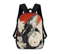 sinyumoney Mochila Escolar Para Niños Whale Breaching Animal Mochila De Moda Para Adolescentes Mochila Informal Para Niños Y Niñas Mochila Escolar Con Impresión 3D 17inch