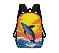 sinyumoney Mochila Escolar Para Niños Whale Breaching Sunset Mochila De Moda Para Adolescentes Mochila Informal Para Niños Y Niñas Mochila Escolar Con Impresión 3D 17inch