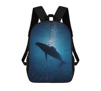 sinyumoney Mochila Escolar Para Niños Whale in The Deep Blue Sea Mochilas Para Libros Mochila Informal De Viaje Con Impresión 3D Para Niños Y Niñas Mochila De Gran Capacidad 17inch