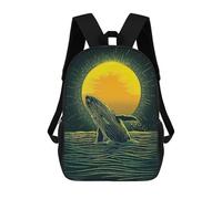 sinyumoney Mochila Escolar Para Niños Whale Leaping Sunset Mochila De Moda Para Adolescentes Mochila Informal Para Niños Y Niñas Mochila Escolar Con Impresión 3D 17inch