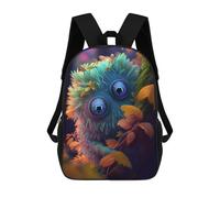 sinyumoney Mochila Escolar Para Niños Whimsical Creature in Autumn Leaves Mochilas Para Libros Mochila Informal De Viaje Con Impresión 3D Para Niños Y Niñas Mochila De Gran Capacidad 17inch