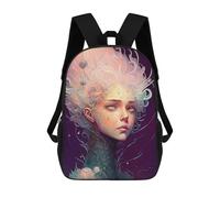 sinyumoney Mochila Escolar Para Niños Whimsical Fantasy Portrait -2 Mochilas Para Libros Mochila Informal De Viaje Con Impresión 3D Para Niños Y Niñas Mochila De Gran Capacidad 17inch