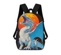 sinyumoney Mochila Escolar Para Niños White Dragon Roaring at The Moon Mochilas Para Libros Mochila Informal De Viaje Con Impresión 3D Para Niños Y Niñas Mochila De Gran Capacidad 17inch