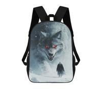 sinyumoney Mochila Escolar Para Niños White Wolf Encounter Mochilas Para Libros Mochila Informal De Viaje Con Impresión 3D Para Niños Y Niñas Mochila De Gran Capacidad 17inch