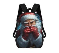 sinyumoney Mochila Escolar Para Niños Winking Santa Claus Christmas Mochilas Para Libros Mochila Informal De Viaje Con Impresión 3D Para Niños Y Niñas Mochila De Gran Capacidad 17inch