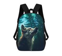 sinyumoney Mochila Escolar Para Niños Wolf Forest Mochila De Moda Para Adolescentes Mochila Informal Para Niños Y Niñas Mochila Escolar Con Impresión 3D 17inch