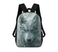 sinyumoney Mochila Escolar Para Niños Wolf in Smoke Mochilas Para Libros Mochila Informal De Viaje Con Impresión 3D Para Niños Y Niñas Mochila De Gran Capacidad 17inch