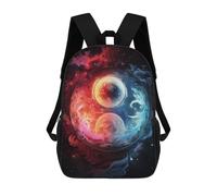 sinyumoney Mochila Escolar Para Niños Yin Yang Cosmic Mochilas Para Libros Mochila Informal De Viaje Con Impresión 3D Para Niños Y Niñas Mochila De Gran Capacidad 17inch