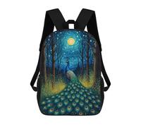 sinyumoney Mochila Escolar Peacock Moonlight Starry Night Impresa En 3D Para Libros, Mochilas De Moda, Mochilas De Gran Capacidad, Mochilas De Viaje Para Niños