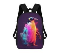 sinyumoney Mochila Escolar Penguin Neon Impresa En 3D Para Libros, Mochilas De Moda, Mochilas De Gran Capacidad, Mochilas De Viaje Para Niños