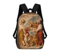 sinyumoney Mochila Escolar Peter Paul Rubens Impresa En 3D Con Bolsillos Grandes Para Niños, Mochilas Infantiles, Bolsas Para Libros, Mochila Escolar Para Niños 17inch