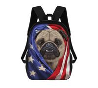 sinyumoney Mochila Escolar Pug Dog USA Patriot Impresa En 3D Para Libros, Mochilas De Moda, Mochilas De Gran Capacidad, Mochilas De Viaje Para Niños