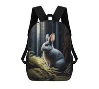 sinyumoney Mochila Escolar Rabbit Animal Forest Impresa En 3D Con Bolsillos Grandes Para Niños, Mochilas Infantiles, Bolsas Para Libros, Mochila Escolar Para Niños 17inch
