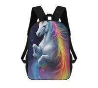 sinyumoney Mochila Escolar Rainbow Unicorn Fantasy Art Impresa En 3D Con Bolsillos Grandes Para Niños, Mochilas Infantiles, Bolsas Para Libros, Mochila Escolar Para Niños 17inch