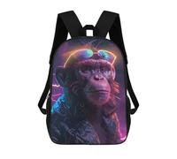 sinyumoney Mochila Escolar Space Animal Monkey Impresa En 3D Con Bolsillos Grandes Para Niños, Mochilas Infantiles, Bolsas Para Libros, Mochila Escolar Para Niños 17inch