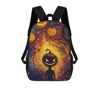 sinyumoney Mochila Escolar Spooky Halloween Pumpkin Patch Illustration Impresa En 3D Con Bolsillos Grandes Para Niños, Mochilas Infantiles, Bolsas Para Libros, Mochila Escolar Para Niños 17inch