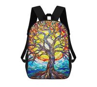 sinyumoney Mochila Escolar Stained Glass Tree Impresa En 3D Con Bolsillos Grandes Para Niños, Mochilas Infantiles, Bolsas Para Libros, Mochila Escolar Para Niños 17inch