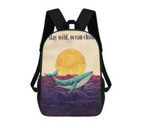 sinyumoney Mochila Escolar Stay Wild, Ocean Child Impresa En 3D Para Libros, Mochilas De Moda, Mochilas De Gran Capacidad, Mochilas De Viaje Para Niños
