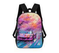 sinyumoney Mochila Escolar Street Racing Cars Impresa En 3D Con Bolsillos Grandes Para Niños, Mochilas Infantiles, Bolsas Para Libros, Mochila Escolar Para Niños 17inch