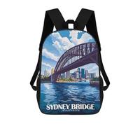 sinyumoney Mochila Escolar Sydney Harbour Bridge Impresa En 3D Con Bolsillos Grandes Para Niños, Mochilas Infantiles, Bolsas Para Libros, Mochila Escolar Para Niños 17inch