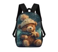 sinyumoney Mochila Escolar Teddy Bear In Pyjamas Impresa En 3D Con Bolsillos Grandes Para Niños, Mochilas Infantiles, Bolsas Para Libros, Mochila Escolar Para Niños 17inch