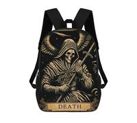 sinyumoney Mochila Escolar The Death Tarot Card Impresa En 3D Para Libros, Mochilas De Moda, Mochilas De Gran Capacidad, Mochilas De Viaje Para Niños