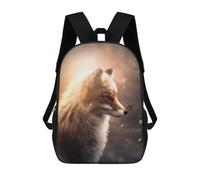 sinyumoney Mochila Escolar The Fox And Butterfly Glow Impresa En 3D Con Bolsillos Grandes Para Niños, Mochilas Infantiles, Bolsas Para Libros, Mochila Escolar Para Niños 17inch