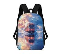 sinyumoney Mochila Escolar Train in The Clouds Impresa En 3D Para Libros, Mochilas De Moda, Mochilas De Gran Capacidad, Mochilas De Viaje Para Niños