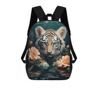 sinyumoney Mochila Escolar Underwater Tiger Blossom Impresa En 3D Con Bolsillos Grandes Para Niños, Mochilas Infantiles, Bolsas Para Libros, Mochila Escolar Para Niños 17inch