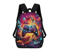 sinyumoney Mochila Escolar Vibrant Gaming Controller Artwork -63 Impresa En 3D Con Bolsillos Grandes Para Niños, Mochilas Infantiles, Bolsas Para Libros, Mochila Escolar Para Niños 17inch