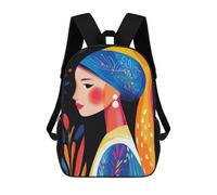 sinyumoney Mochila Escolar Vivid Fauvist Vision of Girl with A Pearl Earring Impresa En 3D Con Bolsillos Grandes Para Niños, Mochilas Infantiles, Bolsas Para Libros, Mochila Escolar Para Niños 17inch