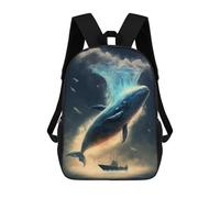 sinyumoney Mochila Escolar Whale in Space-1 Impresa En 3D Con Bolsillos Grandes Para Niños, Mochilas Infantiles, Bolsas Para Libros, Mochila Escolar Para Niños 17inch
