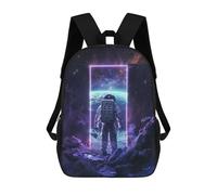 Sinyumoney Mochila Impresa 3D Para Niños Reach for Sky, Mochila De Moda Para Escuela, Viajes Y Ocio, Mochila Grande Para Niños Y Niñas, Púrpura Neon Space Portal, 17"