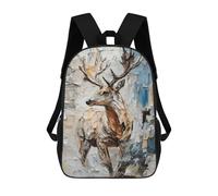 sinyumoney Mochila Infantil 3D Abstract Deer Painting Mochilas Estampadas Mochila Escolar Mochilas Escolares Ligeras Mochila Divertida Y Moderna Mochila De Día Para Estudiantes Para Niños 17inch