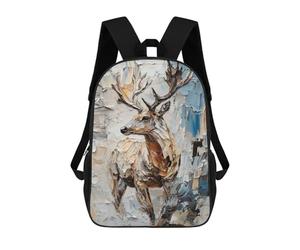 sinyumoney Mochila Infantil 3D Abstract Deer Painting Mochilas Estampadas Mochila Escolar Mochilas Escolares Ligeras Mochila Divertida Y Moderna Mochila De Día Para Estudiantes Para Niños 17inch