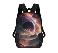 sinyumoney Mochila Infantil 3D Alien Planet Landscape Mochilas Estampadas Mochila Escolar Ligera Mochila Escolar Divertida Y Moderna Mochila De Día Para Estudiantes Para Niños 17inch