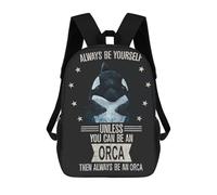 sinyumoney Mochila Infantil 3D Always Be Yourself Orca Mochilas Estampadas Mochila Escolar Mochilas Escolares Ligeras Mochila Divertida Y Moderna Mochila De Día Para Estudiantes Para Niños 17inch