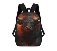 sinyumoney Mochila Infantil 3D Angry Bull Mochilas Estampadas Mochila Escolar Ligera Mochila Escolar Divertida Y Moderna Mochila De Día Para Estudiantes Para Niños 17inch