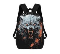 sinyumoney Mochila Infantil 3D Angry Wolf Mochilas Estampadas Mochila Escolar Mochilas Escolares Ligeras Mochila Divertida Y Moderna Mochila De Día Para Estudiantes Para Niños 17inch
