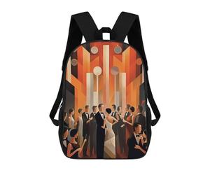 sinyumoney Mochila Infantil 3D Art Deco Ballroom Scene Mochilas Estampadas Mochila Escolar Mochilas Escolares Ligeras Mochila Divertida Y Moderna Mochila De Día Para Estudiantes Para Niños 17inch