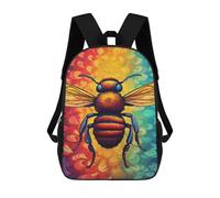 sinyumoney Mochila Infantil 3D Bee Colorful Mochilas Estampadas Mochila Escolar Ligera Mochila Escolar Divertida Y Moderna Mochila De Día Para Estudiantes Para Niños 17inch