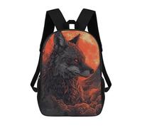 sinyumoney Mochila Infantil 3D Black Wolf Mochilas Estampadas Mochila Escolar Mochilas Escolares Ligeras Mochila Divertida Y Moderna Mochila De Día Para Estudiantes Para Niños 17inch