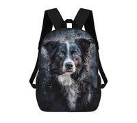 sinyumoney Mochila Infantil 3D Border Collie Portrait Mochilas Estampadas Mochila Escolar Mochilas Escolares Ligeras Mochila Divertida Y Moderna Mochila De Día Para Estudiantes Para Niños 17inch