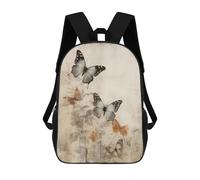 sinyumoney Mochila Infantil 3D Butterflies And Floral Art Mochilas Estampadas Mochila Escolar Mochilas Escolares Ligeras Mochila Divertida Y Moderna Mochila De Día Para Estudiantes Para Niños 17inch