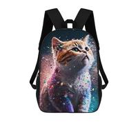 sinyumoney Mochila Infantil 3D Cat Rainbow Bright Mochilas Estampadas Mochila Escolar Ligera Mochila Escolar Divertida Y Moderna Mochila De Día Para Estudiantes Para Niños 17inch
