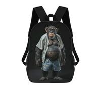 sinyumoney Mochila Infantil 3D Chimpanzee Fat Mochilas Estampadas Mochila Escolar Mochilas Escolares Ligeras Mochila Divertida Y Moderna Mochila De Día Para Estudiantes Para Niños 17inch
