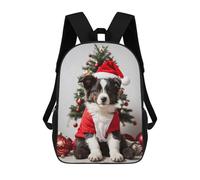 sinyumoney Mochila Infantil 3D Christmas Cute Dog Mochilas Estampadas Mochila Escolar Ligera Mochila Escolar Divertida Y Moderna Mochila De Día Para Estudiantes Para Niños 17inch