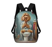sinyumoney Mochila Infantil 3D Cockapoo on The Toilet Mochilas Estampadas Mochila Escolar Mochilas Escolares Ligeras Mochila Divertida Y Moderna Mochila De Día Para Estudiantes Para Niños 17inch
